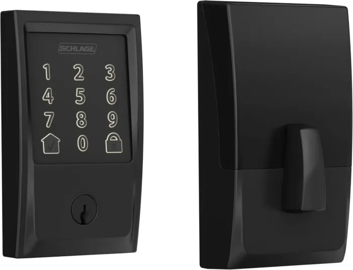 Schlage Encode Smart WiFi Deadbolt Lock for Front Door - Keyless Entry with App or Touchscreen - Works with Alexa, Apple HomeKit, Hey Google, & Airbnb - Create Codes for Guests - Matte Black - Image 2