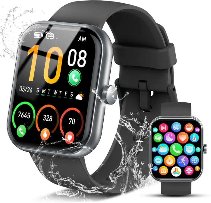 Smart Watch for Men Women, 1.96" Fitness Tracker Running Watch (Answer/Make Call), IP68 Waterproof, Pedometer, Sleep/Step/Heart Rate Monitor/Activity, 110+ Sport Modes Smartwatch for Adroid iOS Phone - Image 2