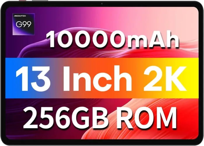 TECLAST T65Max Tablet, 13" Android Tablet with 256GB ROM, Helio G99 Octa-core for Gaming, Android 14 tableta, 10000mAh/18W Fast Charge, 13 inch Large Tablets with Widevine L1, 2.4G/5G WiFi, 8+13MP - Image 2