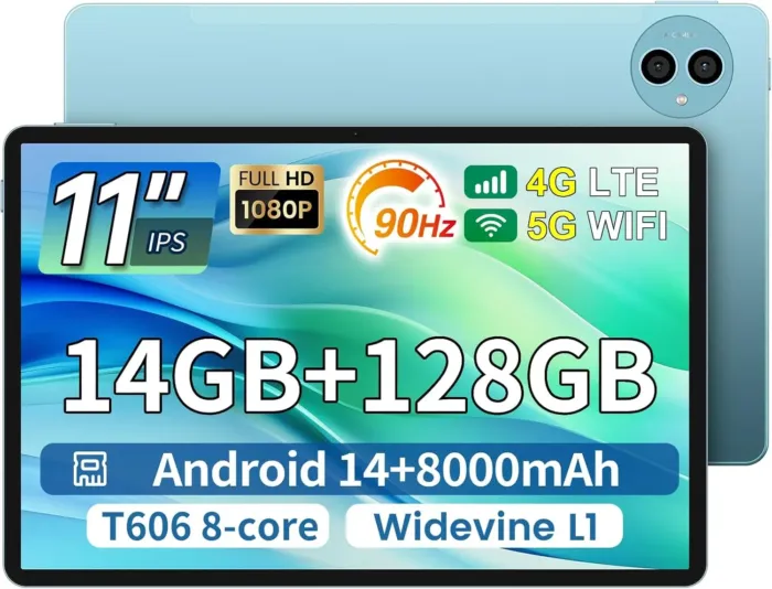 TECLAST Tablet 11 inch Android 14 Tablets, P50 14GB+128GB,1TB Expand, Widevine L1 Compatible 8-Core Tablet with 5G WiFi, 8000mAh Battery, 13MP Camera, 11" IPS Big Screen, GPS - Image 2