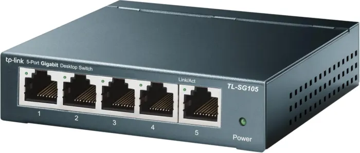 TP-Link TL-SG105, 5 Port Gigabit Unmanaged Ethernet Switch, Network Hub, Ethernet Splitter, Plug & Play, Fanless Metal Design, Shielded Ports, Traffic Optimization,Navy Blue - Image 2