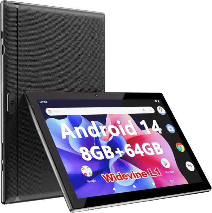 Tablet Android 14, Tablets 10 inch 8GB RAM+ 64GB ROM+ 1TB Expandable Tablet PC, 1280 * 800 IPS Screen, Dual Camera, Powerful Processor, 6000mAh Battery, Bluetooth,WiFi, Google Certified - Image 2