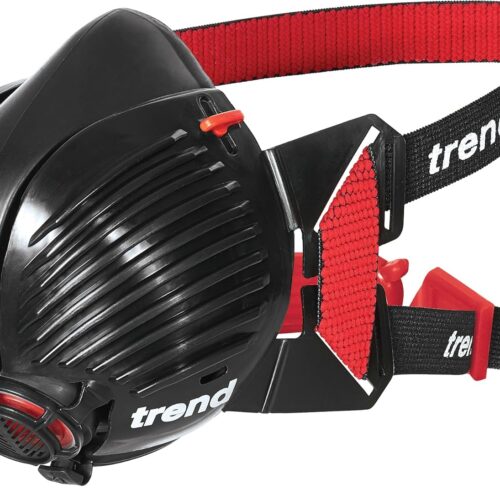 Trend Air Stealth Dust Mask, Half Mask with Replaceable Twin HEPAC Filters for Woodworking, Building & Construction Work