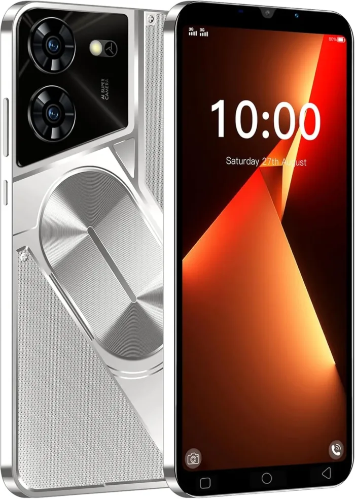 TryFirst Cheap Mobile Phones, 5.0 Inch IPS Display, Dual SIM Dual Camera, Quad Core, 16GB ROM【Expandable up to 128GB】, Support WiFi/Bluetooth/FM, Face Unlocked (Pova5Pro-Silvery) - Image 2