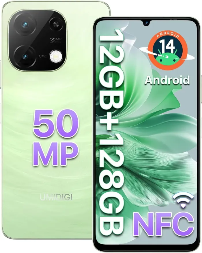 UMIDIGI G9C Android 14 Unlocked Cellphone,Octa-core 12GB +128GB Expand 1TB Unlocked Smartphone,6.75" HD+ 90Hz,5000mAh Battery,50MP Camera,GPS,BT 5.5,NFC,AI Face Unlock,Warranty,Black - Image 2