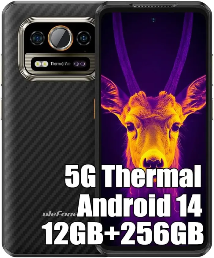 Ulefone Armor 25T PRO 5G Rugged Smartphone Thermal Imaging Scanner,12GB+256GB Rugged Phone,6.78" FHD+ Display, 50MP+32MP, 6500mAh 33W, Android 14 Cell Phone, Dual 5G/4G LTE/NFC/OTG/Wireless Charging - Image 2