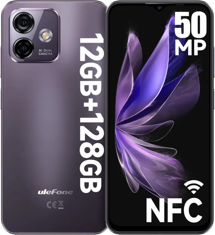 Ulefone Note 16 Pro (12GB+128GB) Unlocked Smartphone, Android 13 Cell Phone, 50MP Main Camera, 6.52” HD+ Waterdrop Screen, 8-Core Processor, 4400mAh, Dual 4G Unlocked Mobile Phone -Purple NFC Version - Image 2