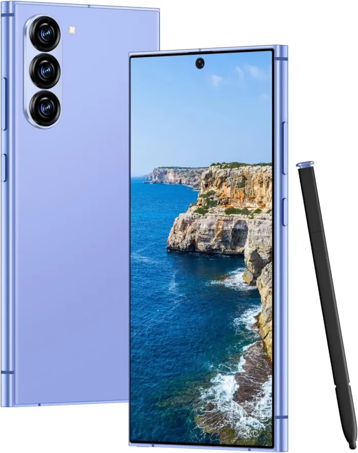 Unlocked Cell Phones I25 Ultra Smartphone Android 14 Phones 12+256GB/6.8" HD Screen/Dual SIM/108MP+48MP Camera/6800 mAh/Built-in Pen (Grape Purple) - Image 2