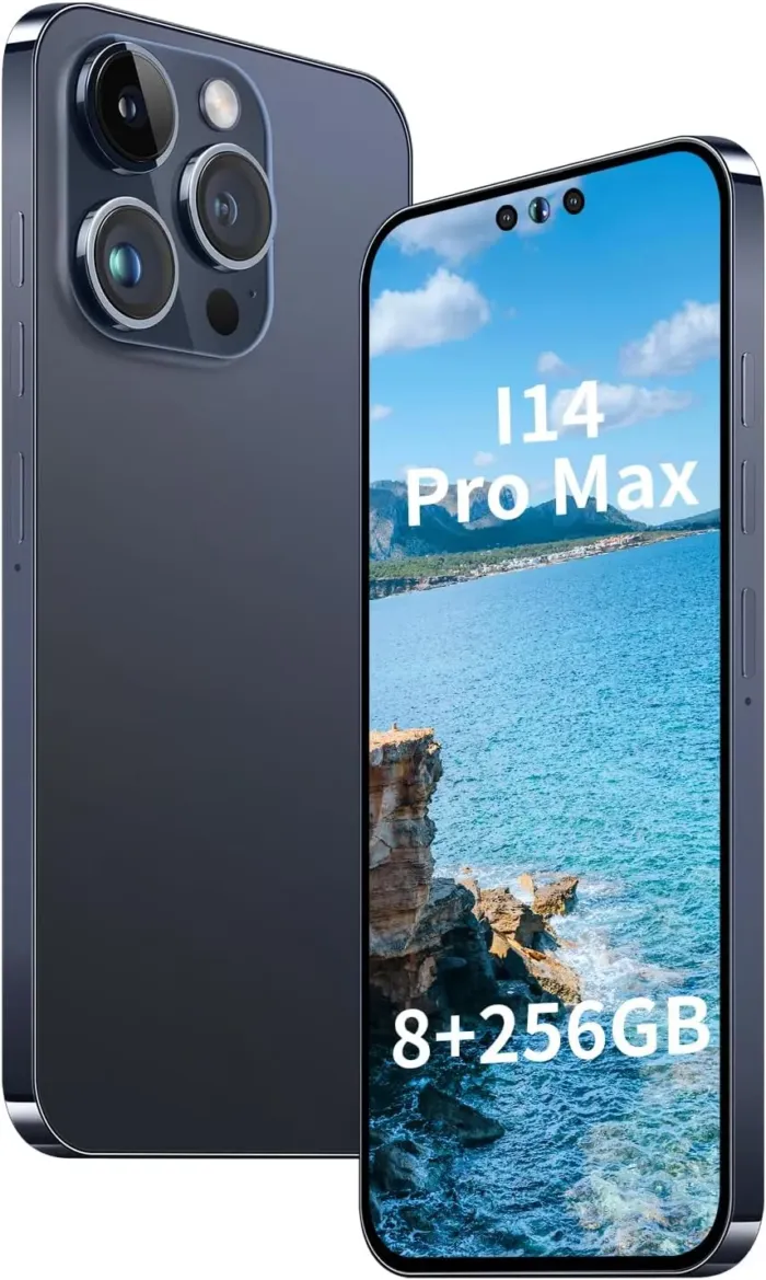 Unlocked Phone A14 PROMAX Smartphone 8GB+256GB Cell Phone 24MP+50MP Camera Pixels 6800mAh Battery for Extended Standby 6.7 inch HD Screen Mobile Phone 5G Dual SIM (Deep Blue) - Image 2