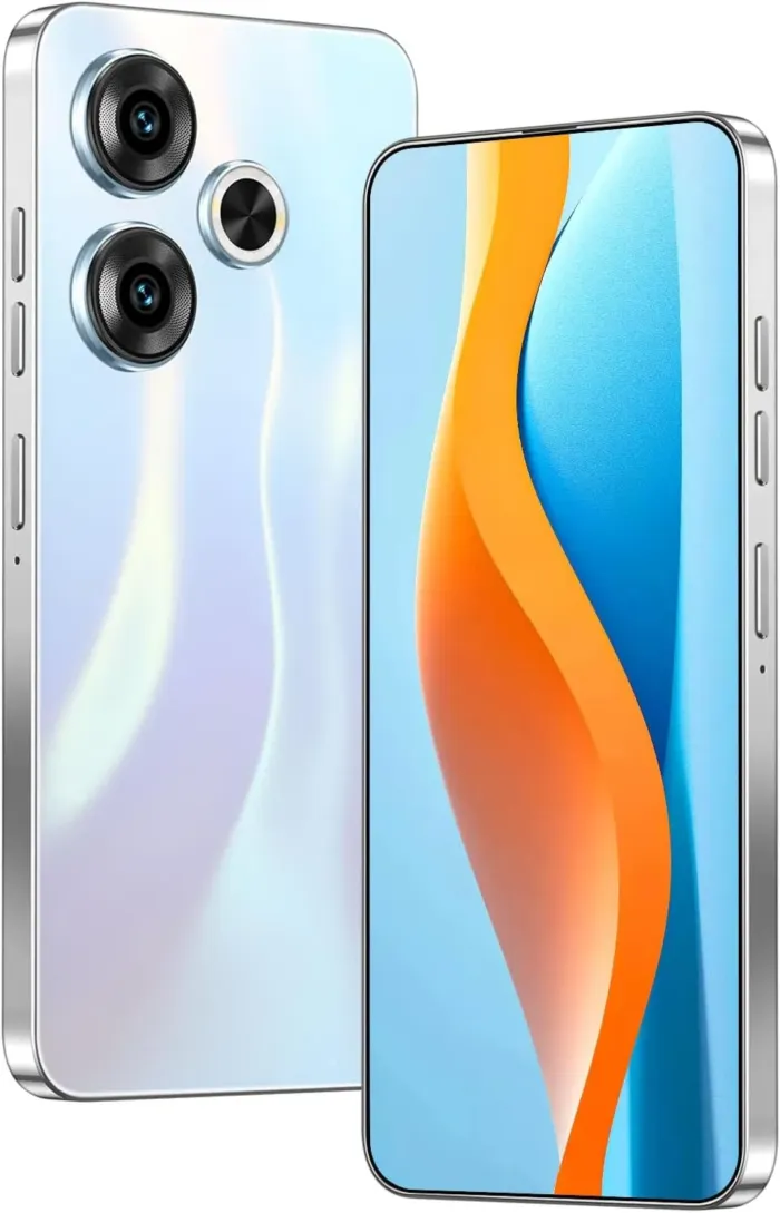 Unlocked Phones A19, 6.8" Screen Android 14 Mobile Phone, Snapdragon 888 Processor, 12GB+256GB Smartphone, 5G Dual SIM, 6800mAh Battery, 48MP+108MP Camera Cell Phone, Face ID, Silver - Image 2