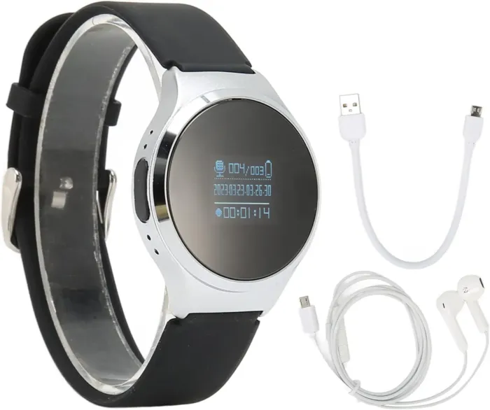Voice Recorder Watch, Voice Activated Recorder Digital Voice Recorder Watch with Pedometer, MP3 Player, Intelligent Voice Control, File Encryption, Auto Save (32GB) - Image 2