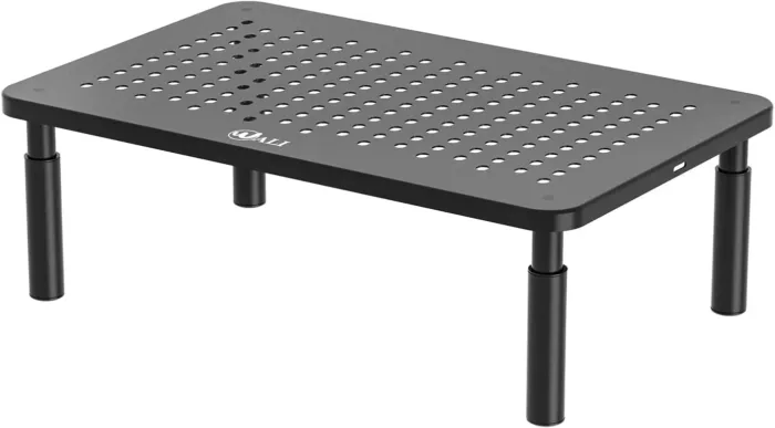 WALI Computer Monitor Stand for Desk, Adjustable Laptop Riser, Desk Monitor Stand Underneath Storage for Office, Home, School Supplies (STT003), 1 Pack, Black - Image 2