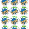 Wild!/Blueberry Scent Retro Stinky Stickers by TREND; 24 Seals/Pack - Authentic 1980s Designs!